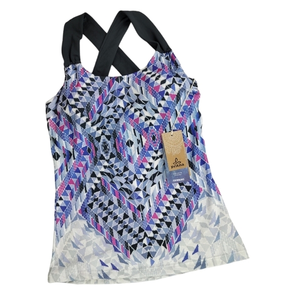 **NWT** PRANA PHOEBE INDIGO PRINT FIREFLY  TOP LONG TANK - Picture 6 of 6